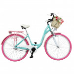 Dámsky retro bicykel 28" Lavida 3-prevodový Hliníkový Modrý, ružové kolesá